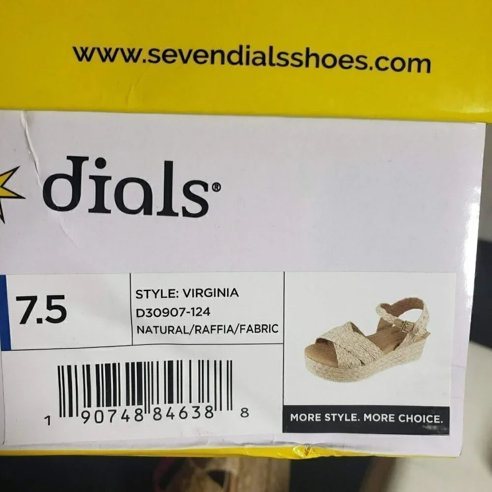 Seven Dials Womens Virginia Natural Open Toe Platform Espadrille Sandals Sz 7.5